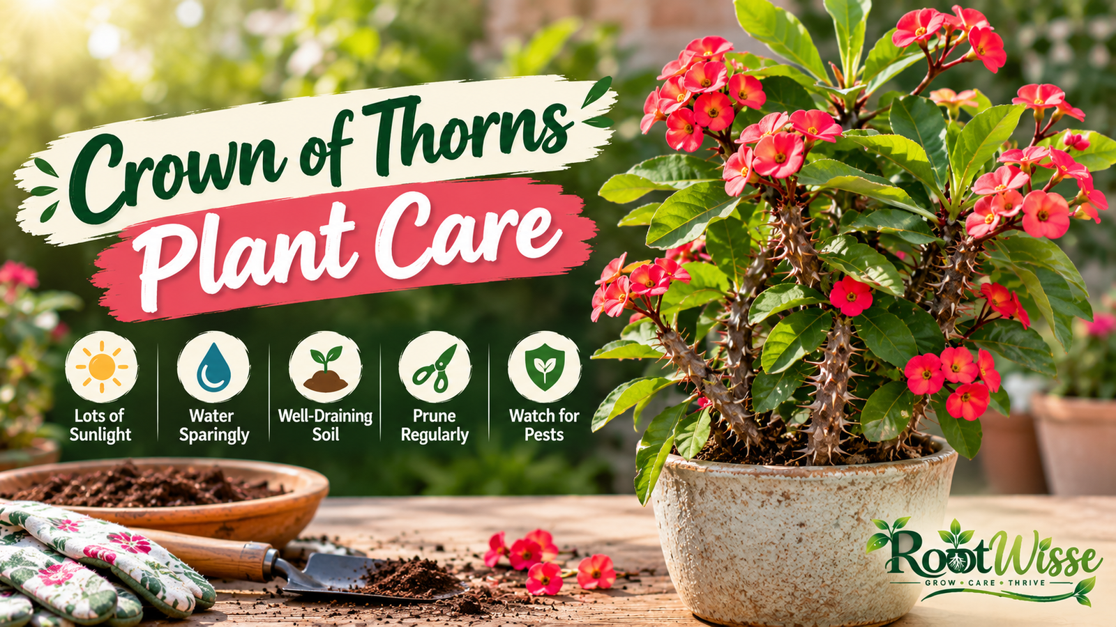 You are currently viewing Crown of Thorns Plant Care: How to Grow and Keep It Blooming