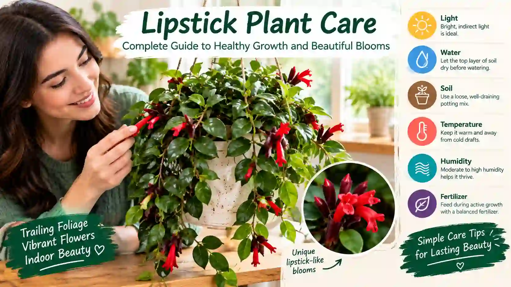 Read more about the article Lipstick Plant Care: Complete Guide to Healthy Growth and Beautiful Blooms