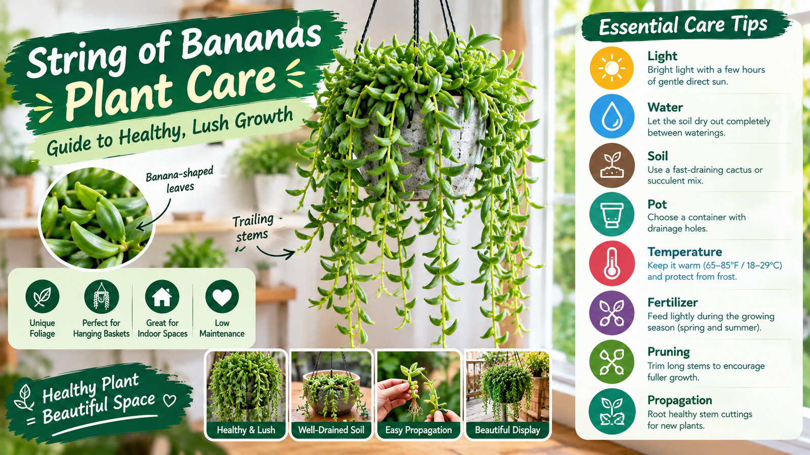 You are currently viewing String of Bananas Plant Care: Guide to Healthy, Lush Growth