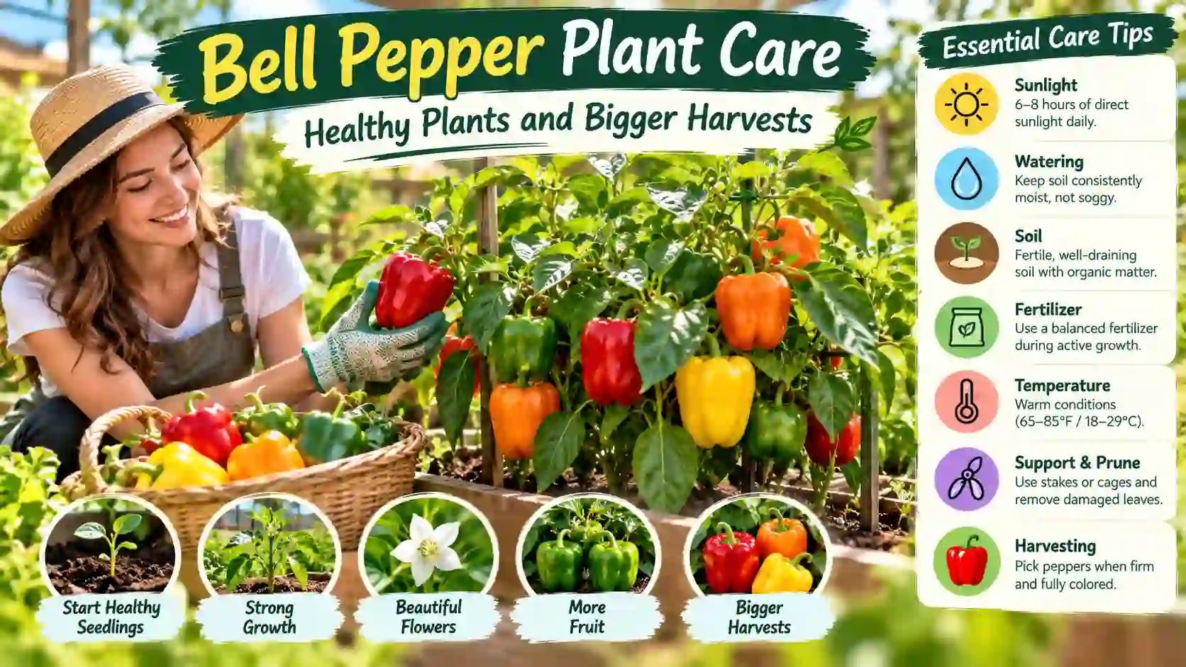 Read more about the article Bell Pepper Plant Care: Healthy Plants and Bigger Harvests