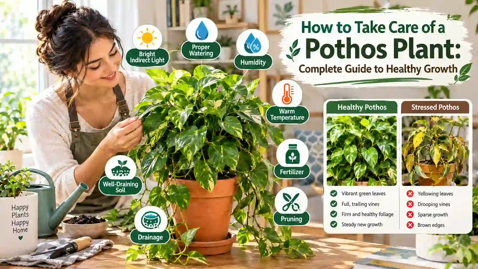 Read more about the article How to Take Care of a Pothos Plant: Complete Guide to Healthy Growth