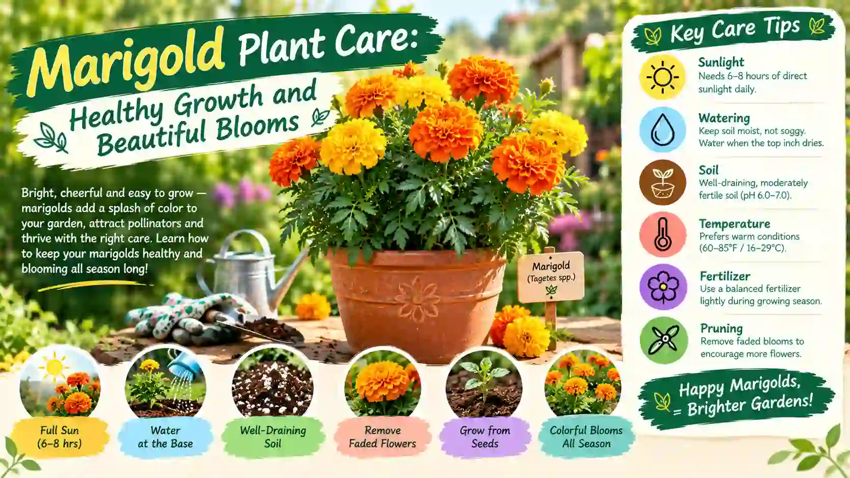Read more about the article Marigold Plant Care: Healthy Growth and Beautiful Blooms