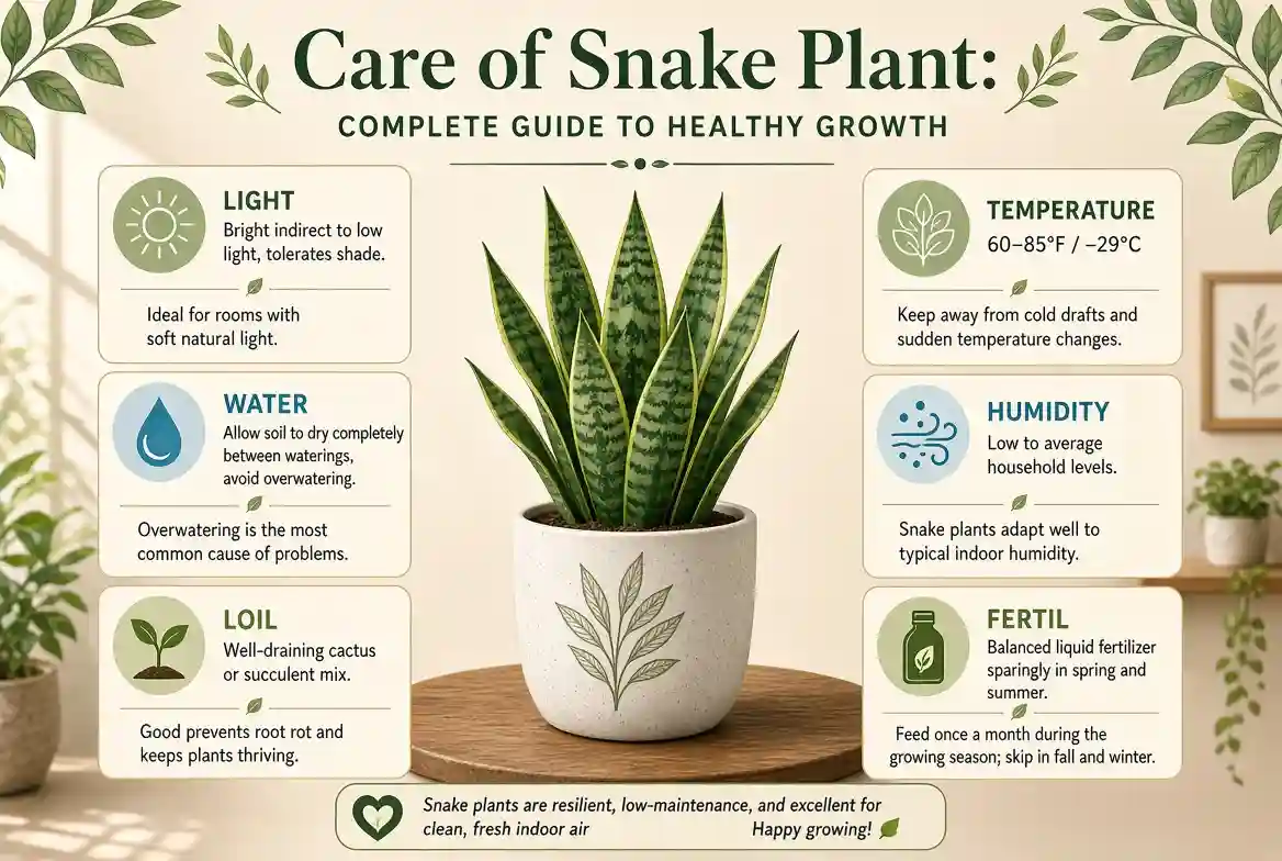 Read more about the article Care of Snake Plant: Complete Guide to Healthy Growth