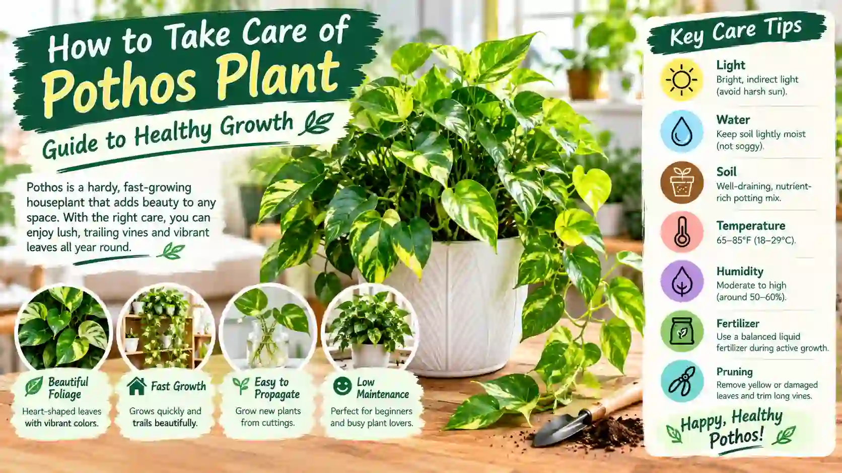 Read more about the article How to Take Care of Pothos Plant: Guide to Healthy Growth