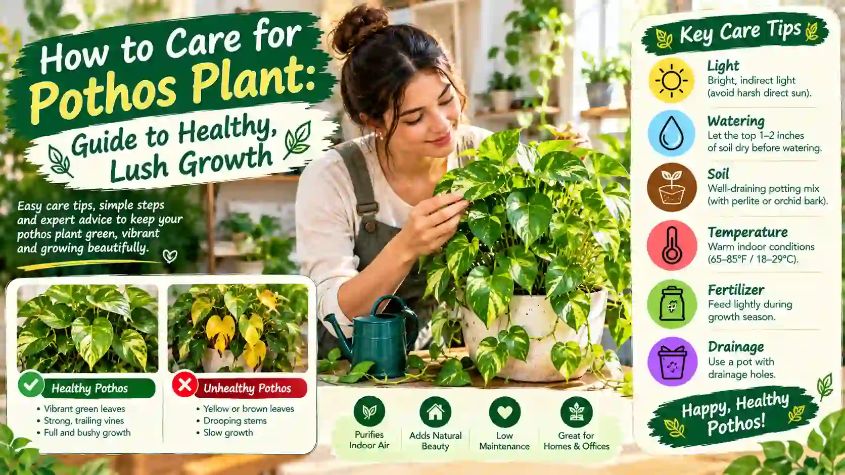You are currently viewing How to Care for Pothos Plant: Guide to Healthy, Lush Growth